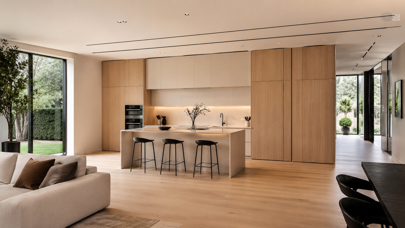 Hidden kitchen design — a concealed kitchen that disappears into the wall